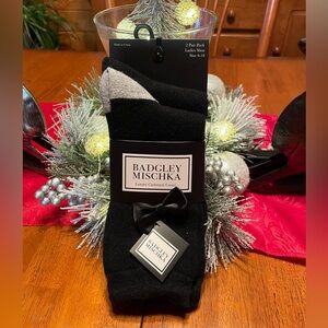 Badgley Mischka Luxury Cashmere Crew Socks Bundle of 2 Giftable for Christmas